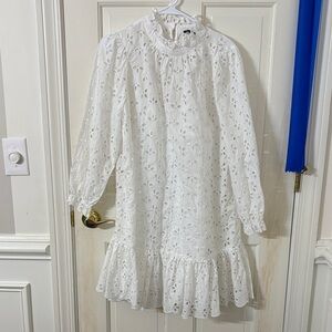 J crew eyelet long sleeve dress